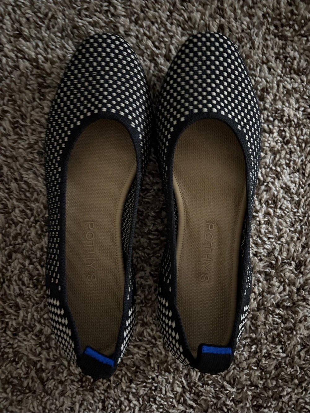 Rothy's Black and White Knit Flats